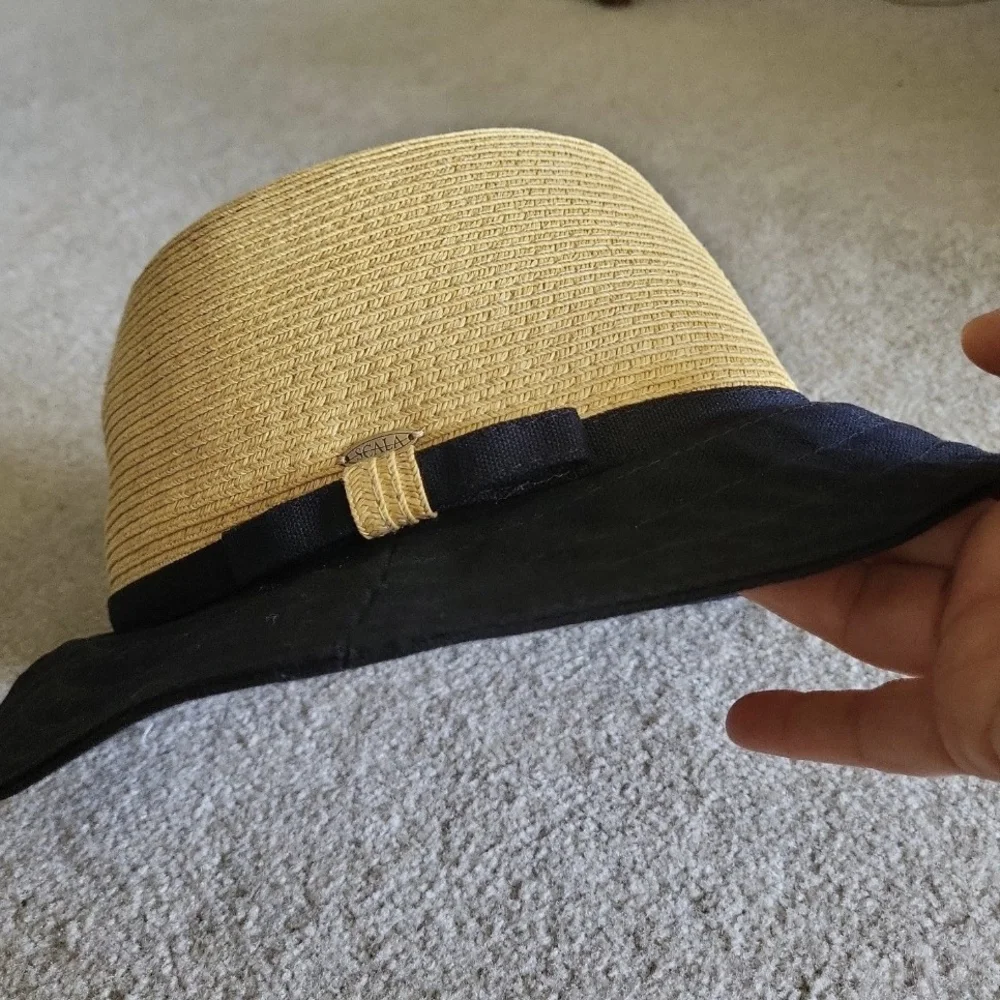 Scala Tan and Black Sun Hat - Picture 2 of 6